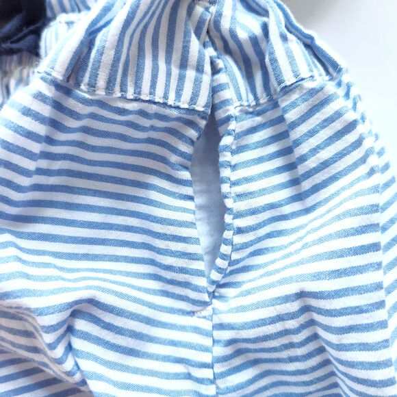 J.Crew Crewcuts Girls Cotton Blue Striped Drawstring Dress Size 4 - Picture 5 of 7